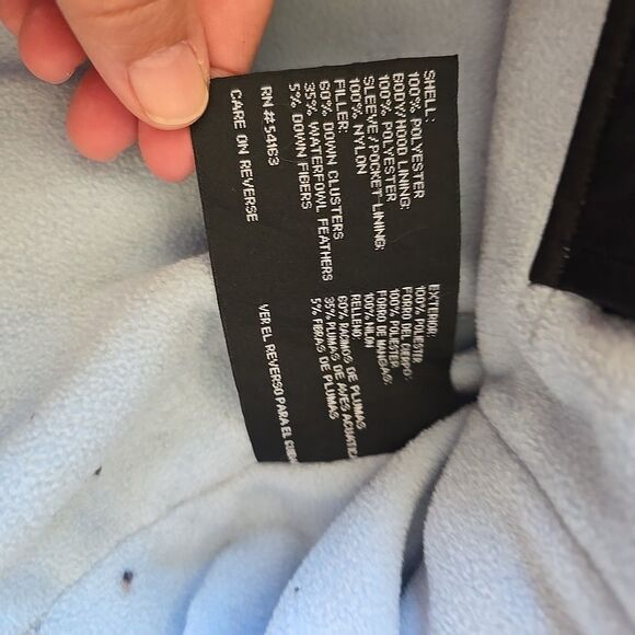 Down Coat Black XL Womens Winter Jacket Light blue fleece lined Colebrook - Picture 9 of 10